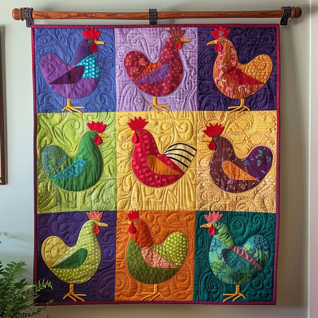 Adorable Hen House Quilted Blanket Aesthetic Room Decor Gift For Husband - Tradiviet