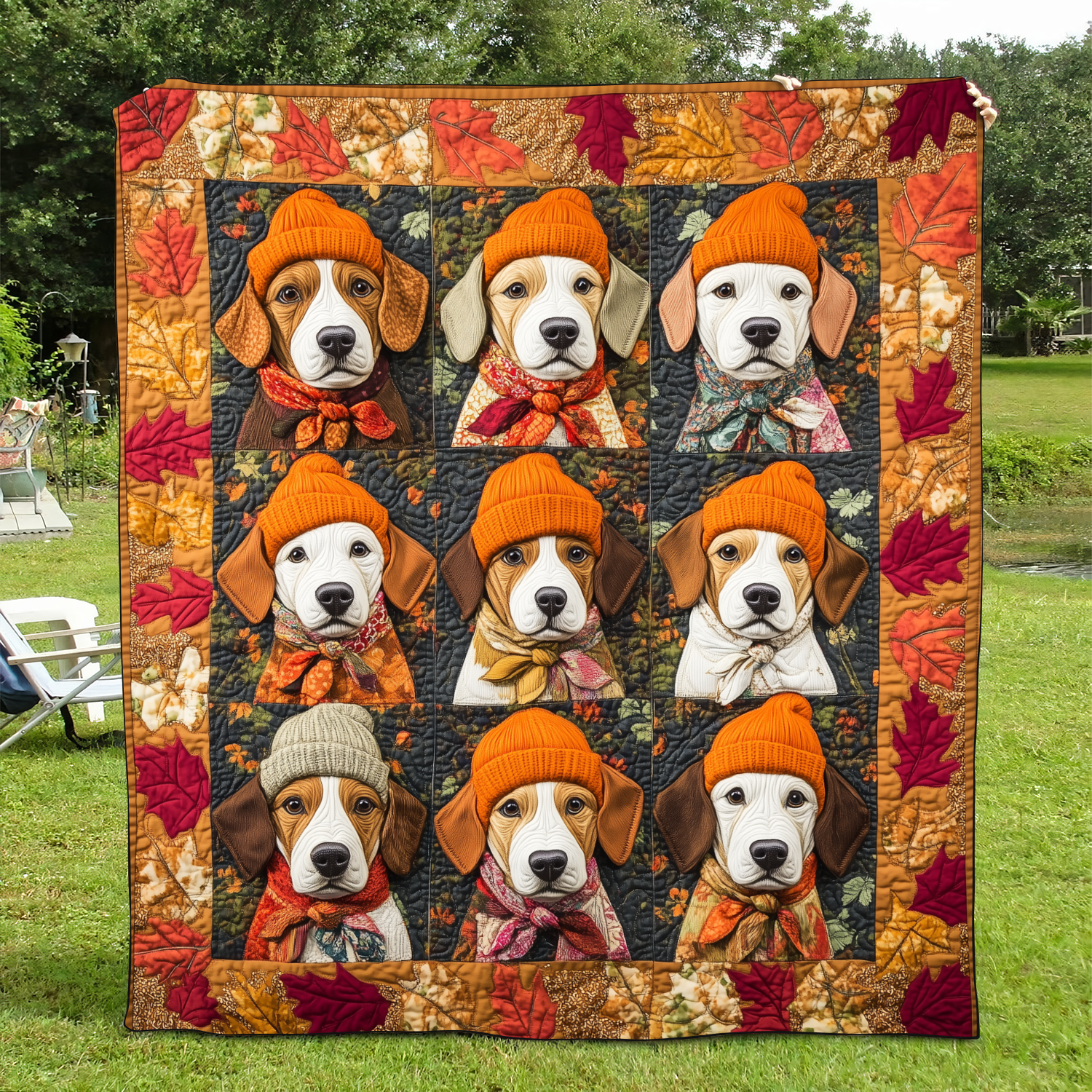 Affectionate Beagles Quilted Blanket 250 Years Of America Gift For Him - Tradiviet