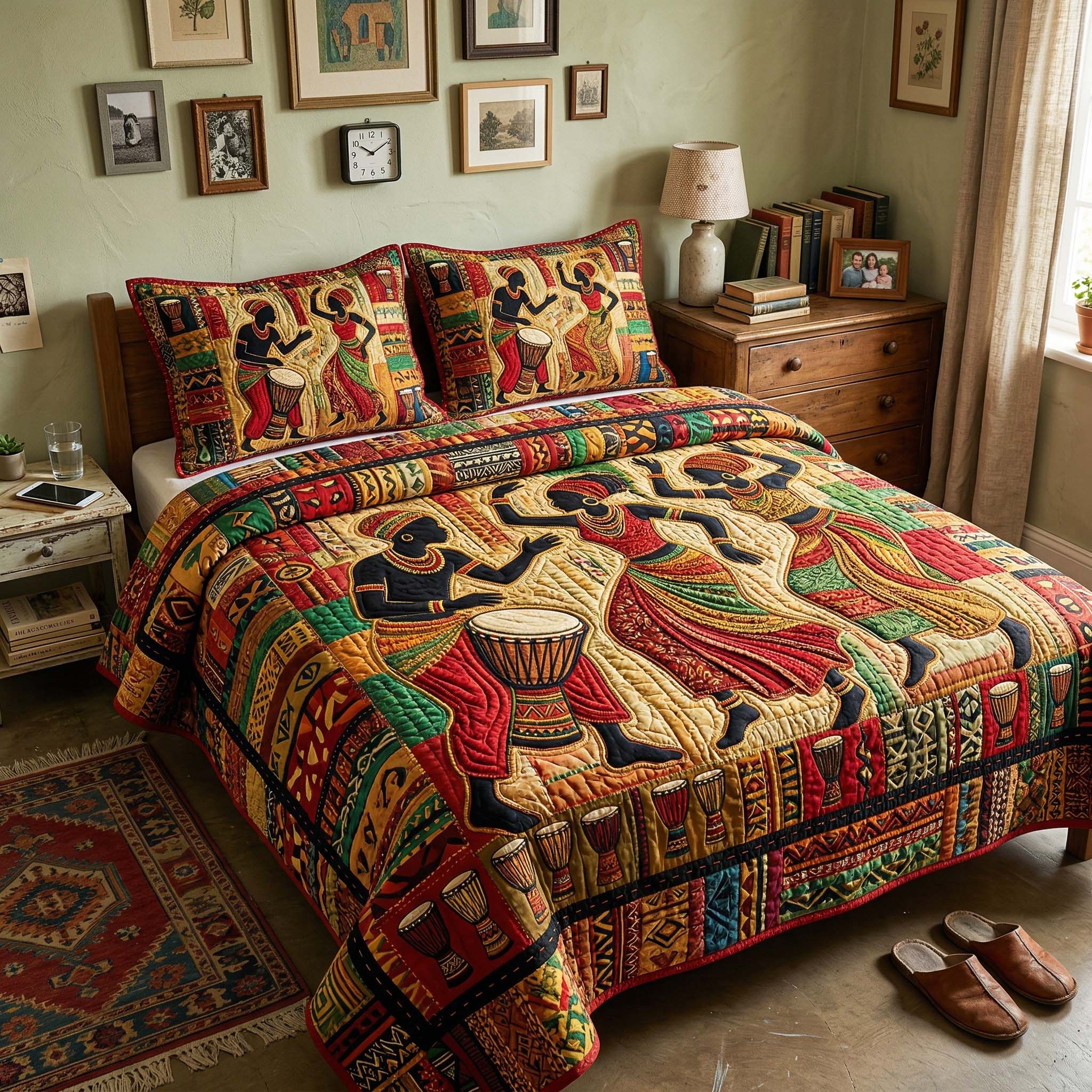 Africa Legacy Quilted Bedding Set Africa Legacy Bedscape Gift For Legacy Lovers - Tradiviet