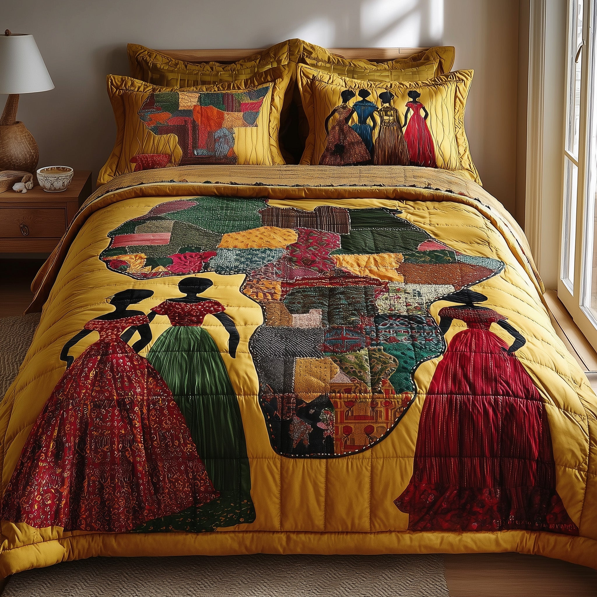 African Heritage Quilted Bedding Set African Heritage Interior Gift For African - Tradiviet