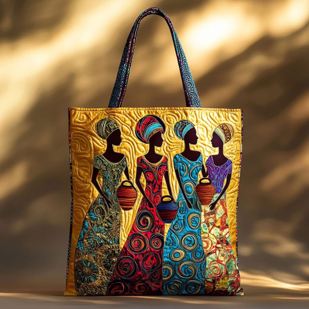 African Heritage Women Quilted Tote Bag Tribal Style Bag Gifts For Girlfriend - Tradiviet