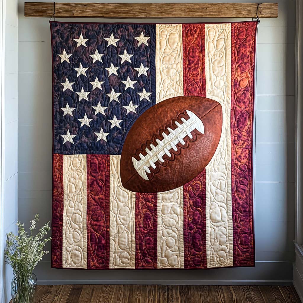 All-Star Gridiron Quilted Blanket America's 250 Birthday Gift For Room Decor - Tradiviet