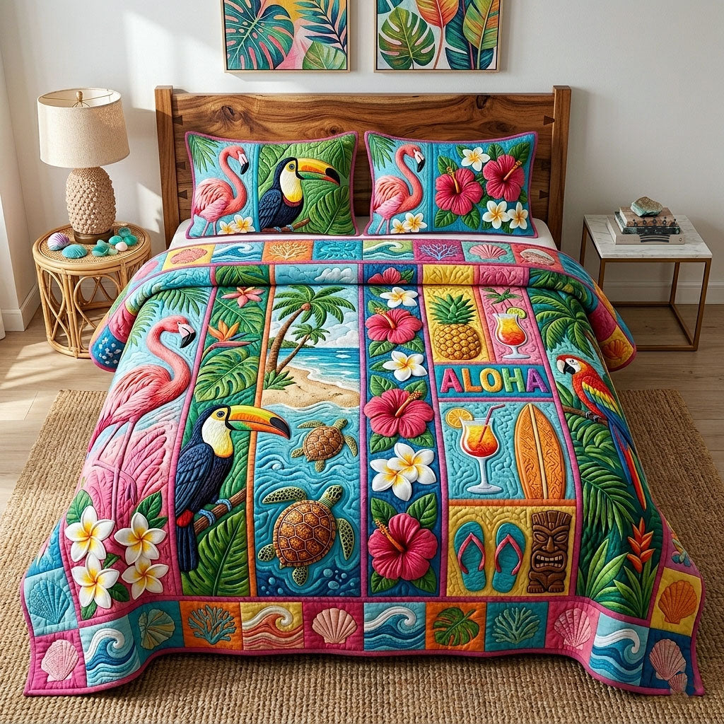 Aloha Breeze Quilted Bedding Set Aloha Breeze Artistry Gift For Aloha Mom - Tradiviet
