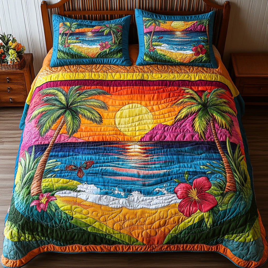 Aloha Vibe Quilted Bedding Set Aloha Vibe Season Gift For Aloha Vibe - Tradiviet