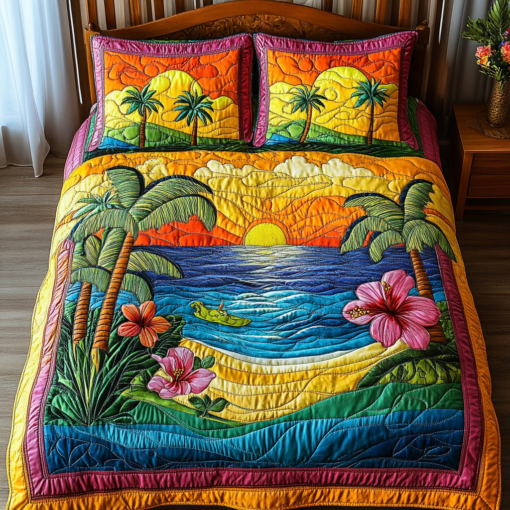Aloha Vibe Quilted Bedding Set Aloha Vibe Wildlife Gift For Aloha - Tradiviet