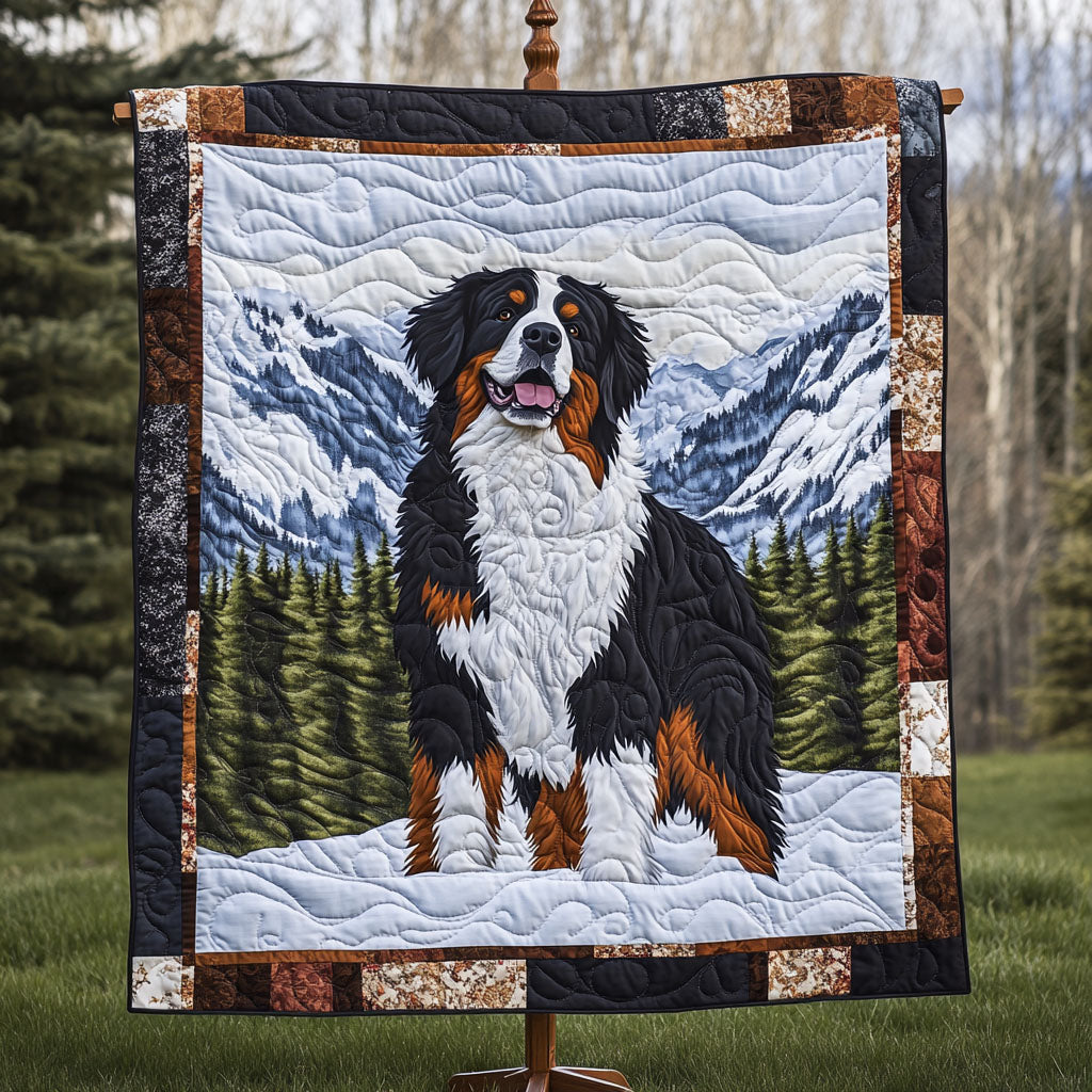 Alpine Bernese Dreams Quilted Blanket Cute Fourth Of July Gift For Bedroom Decor - Tradiviet
