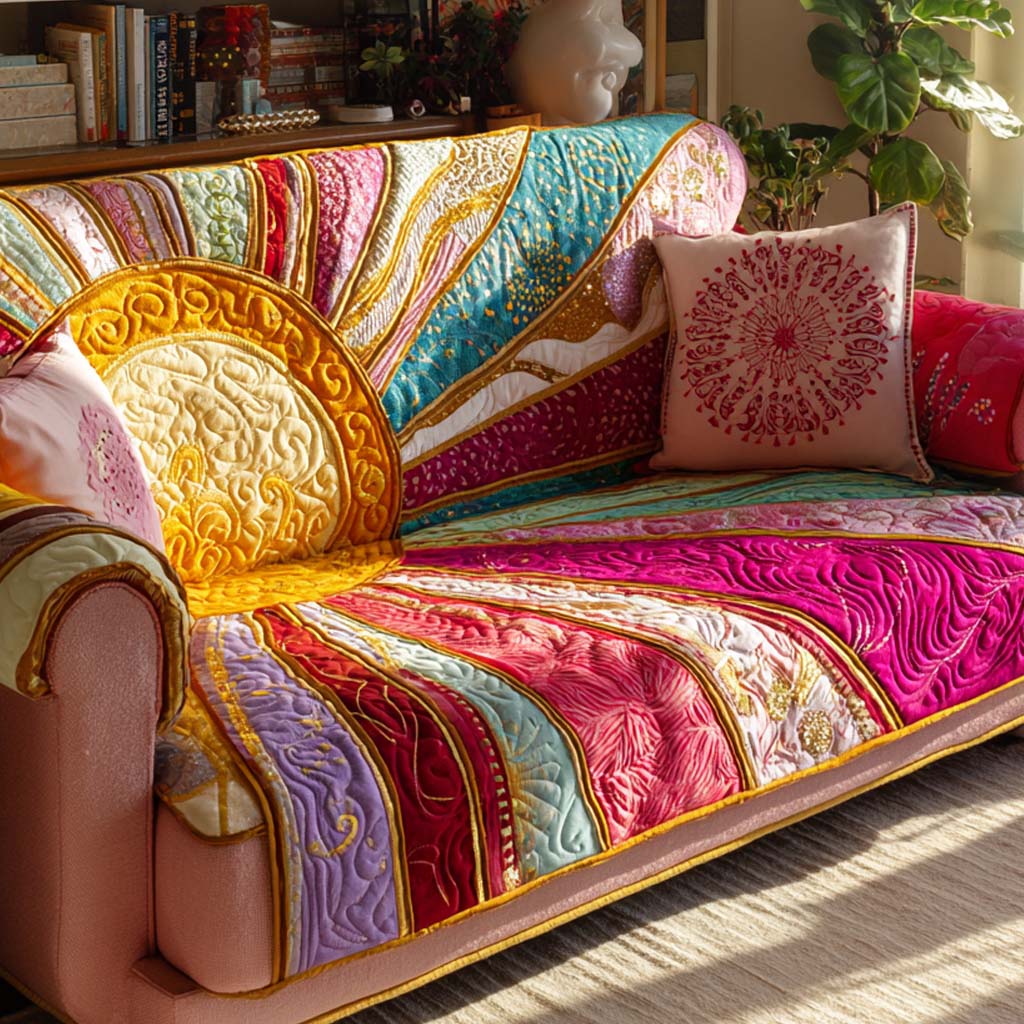 Amber Bloom Horizon Quilted Sofa Cover Furniture Covers Cool Mothers Day Gifts - Tradiviet
