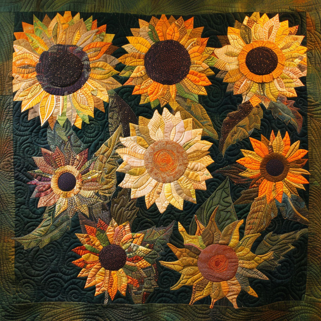 Amber Sunflower Delight Quilted Blanket USA 250 Years Of Independence Gift For Family Decor - Tradiviet