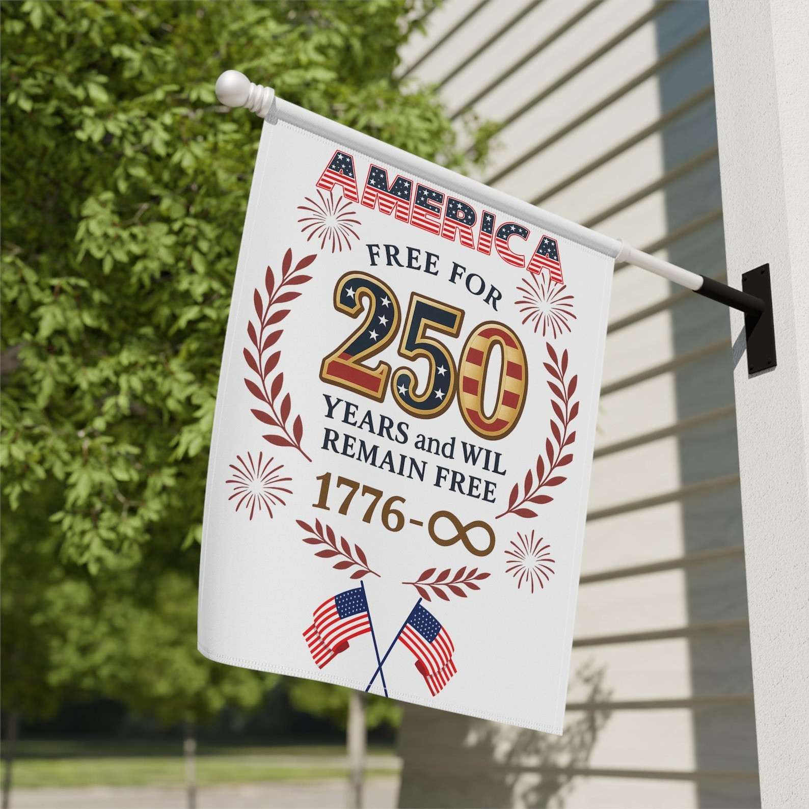 America Free For 250 Years Flag US Remain Free Patriotic Outdoor Decor Flag Gifts - Tradiviet