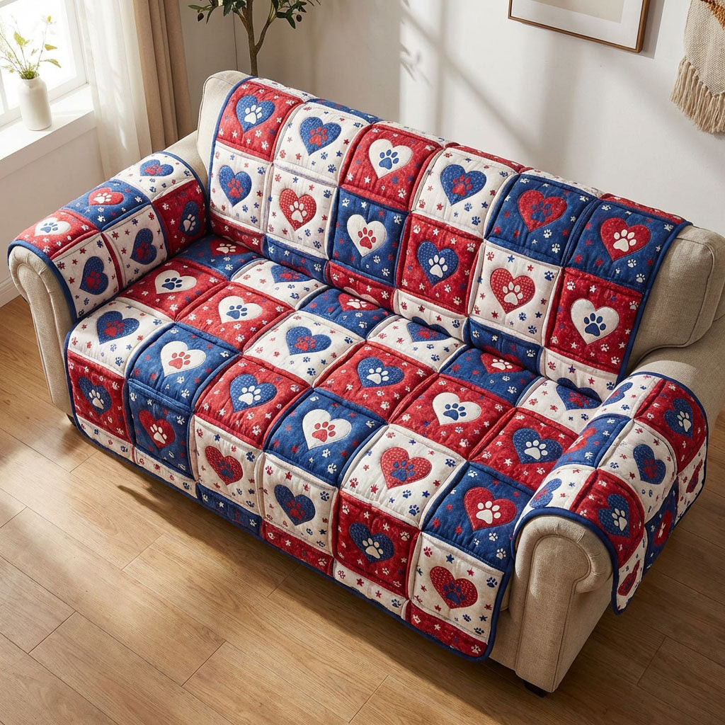American Paws Quilted Sofa Cover Best Couch Covers 4Th Of July Gifts - Tradiviet
