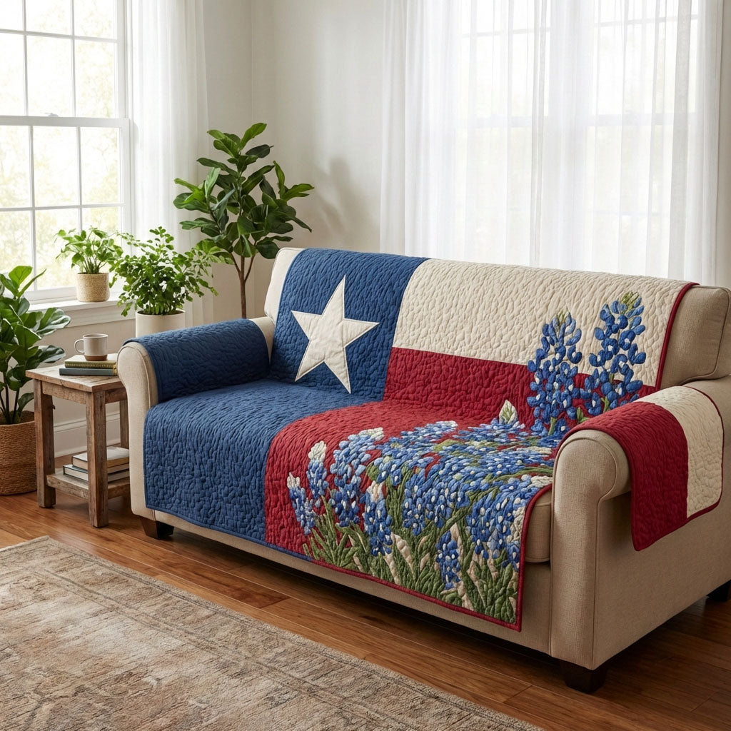 Americana Blossom Quilted Sofa Cover Sofa And Seat Covers Fourth Of July Presents - Tradiviet