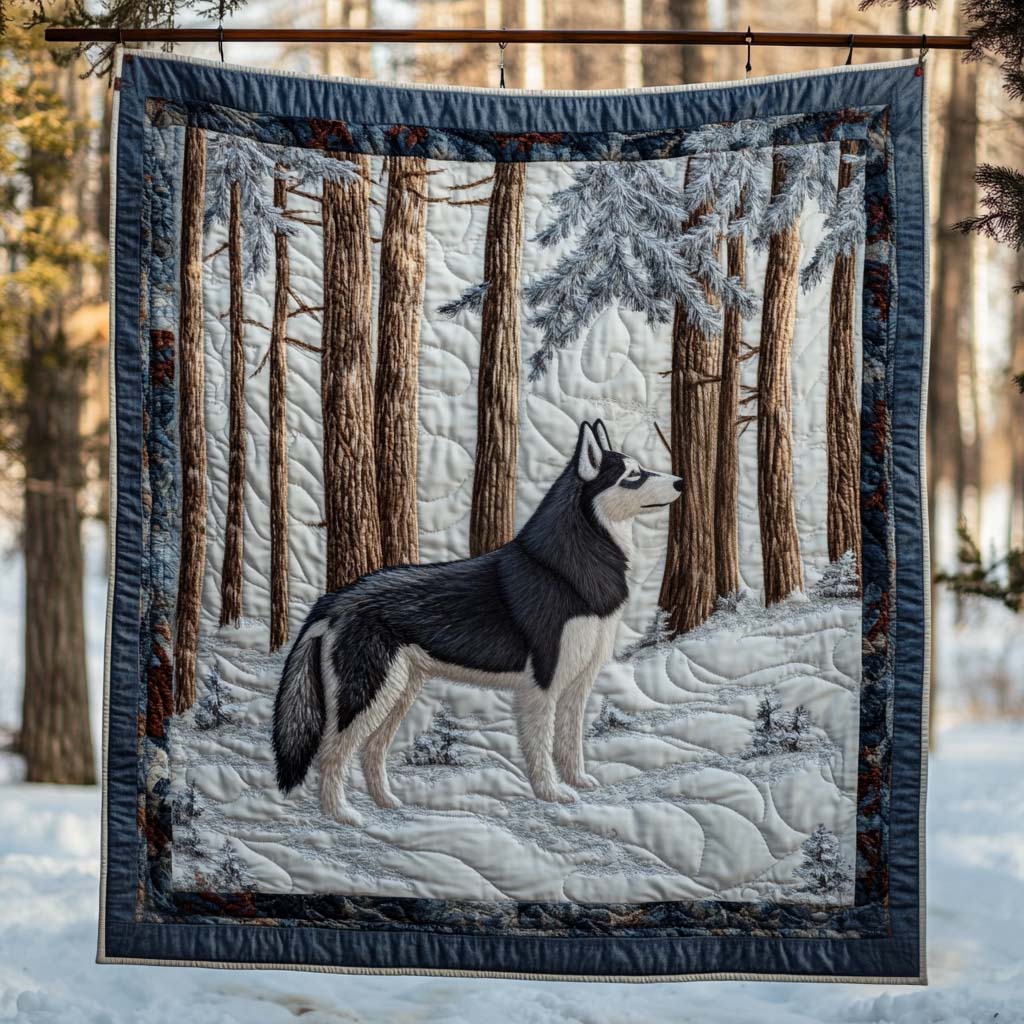 Among the Winter Pines Quilted Blanket Home Decor Gifts For 4Th Of July - Tradiviet