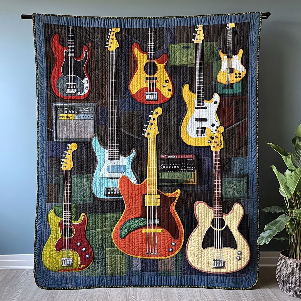 Amplified Beats Quilted Blanket Indoor Holiday Decorations Gifts For Independence Day - Tradiviet