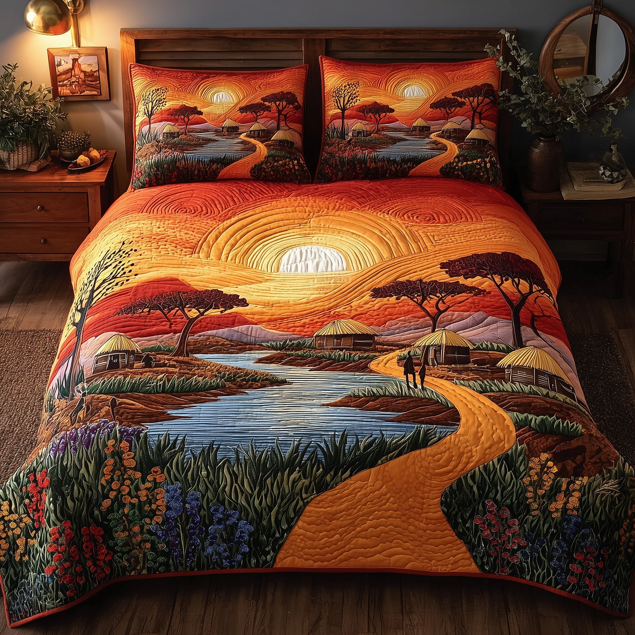 Ancestral Grounds Quilted Bedding Set Ancestral Grounds Corner Gift For Ancestral Grounds - Tradiviet