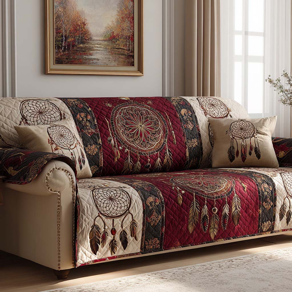 Ancestral Path Quilted Sofa Cover Warm Home Room Decor House Lover Gift Ideas - Tradiviet