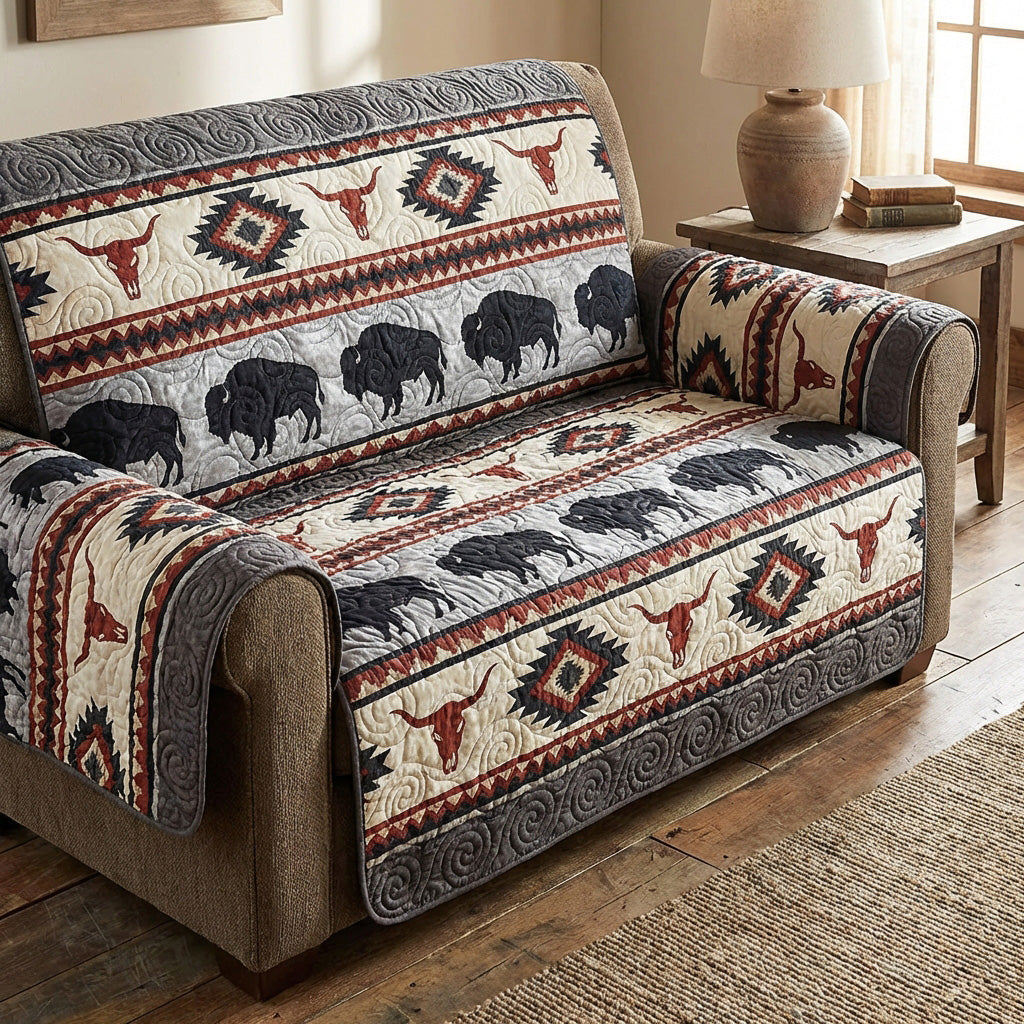 Ancestral Plains Quilted Sofa Cover Indoor Decoration Native American Mother'S Day Gifts - Tradiviet