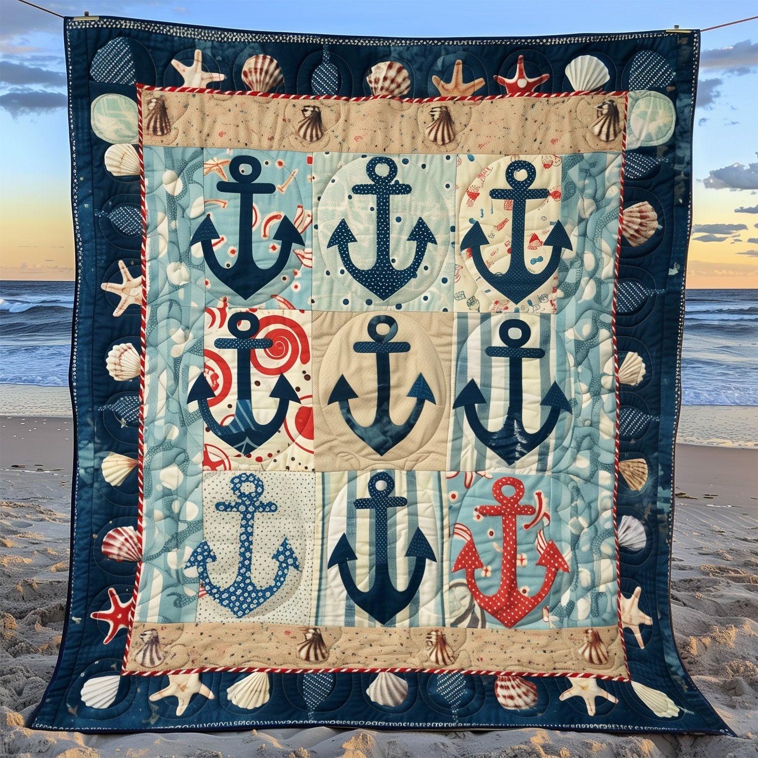 Anchor Bay Quilted Blanket Room Decorations Gift For Grandpa - Tradiviet