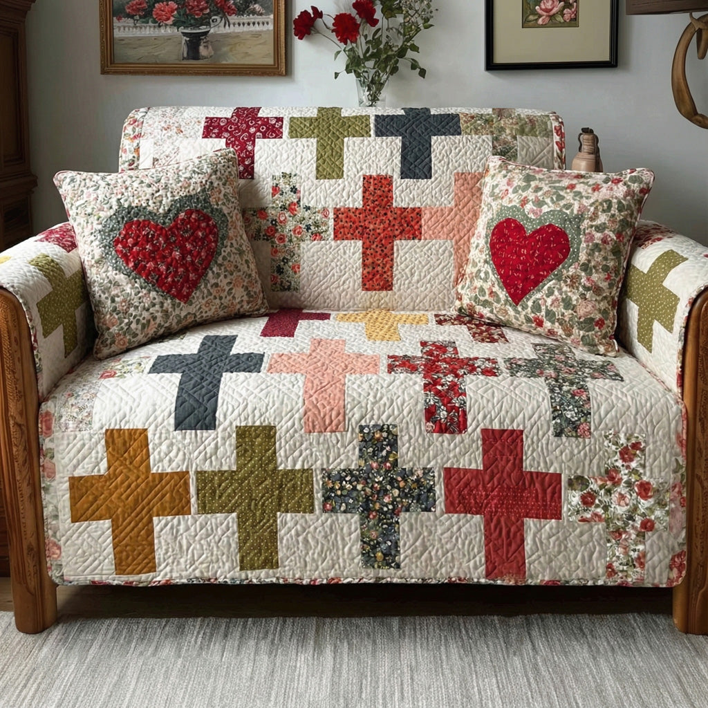 Anchored In Him Quilted Sofa Cover Holiday Home Room Decor Great Home Decor Finds - Tradiviet