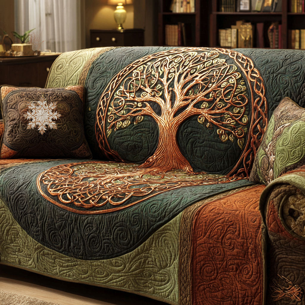 Ancient Bloom Quilted Sofa Cover Table Room Decor Gifts For House Lovers - Tradiviet