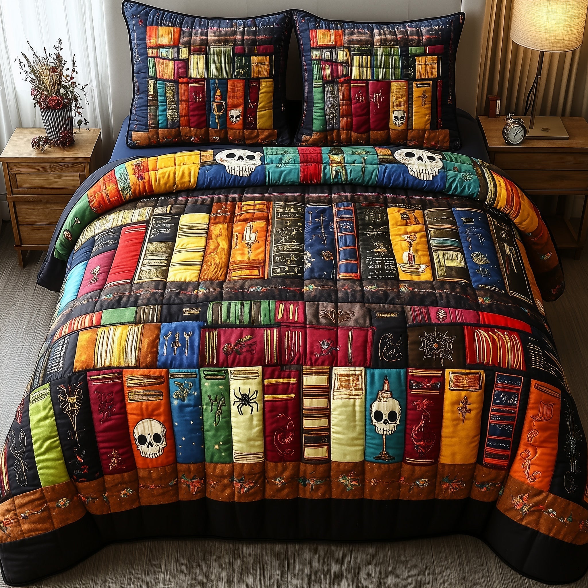 Ancient Library Quilted Bedding Set Ancient Library Inspiration Gift For Ancient Friends - Tradiviet