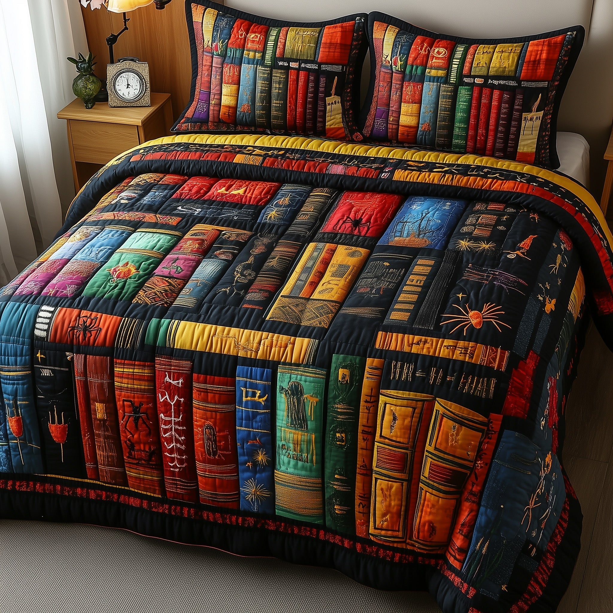 Ancient Library Quilted Bedding Set Ancient Library Interior Gift For Library Friends - Tradiviet