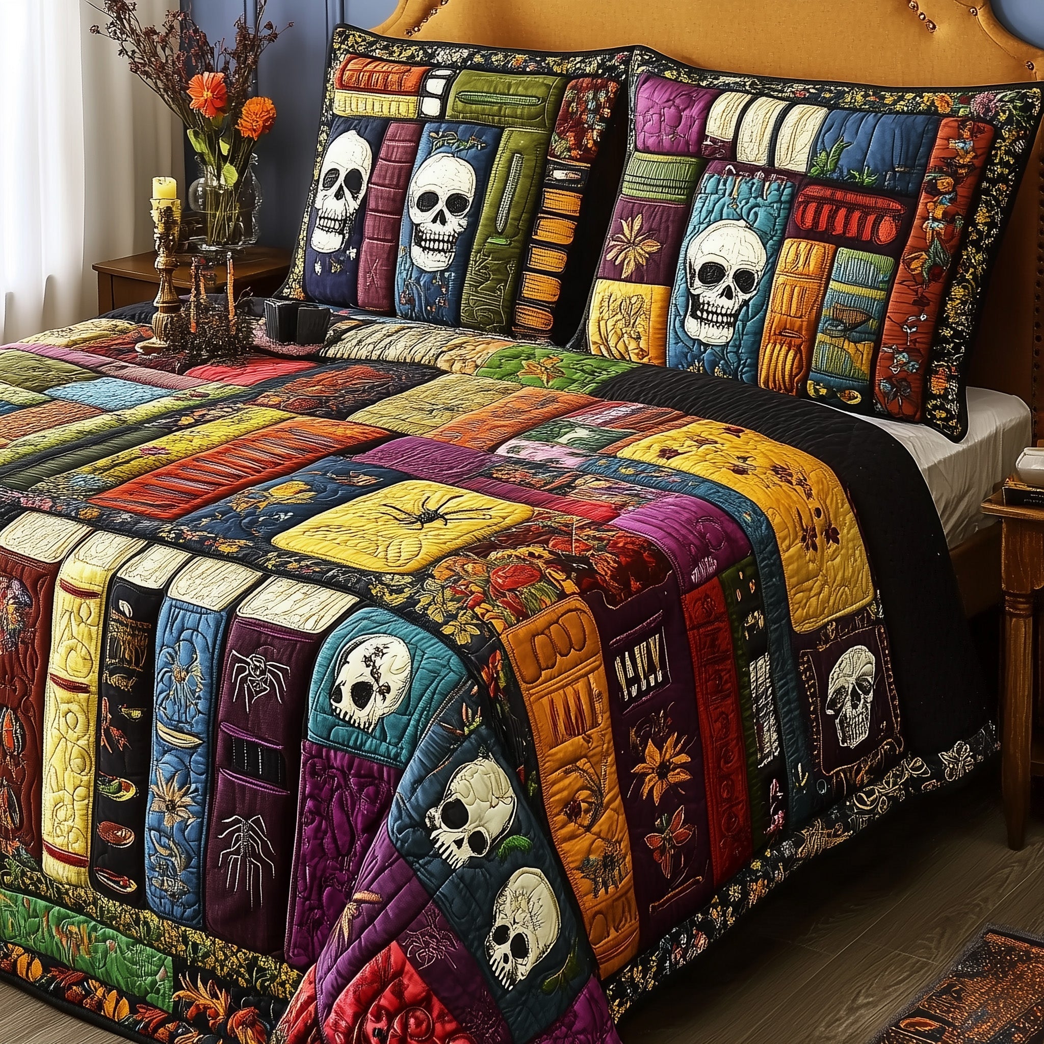 Ancient Library Quilted Bedding Set Ancient Library Look Gift For Ancient Lovers - Tradiviet