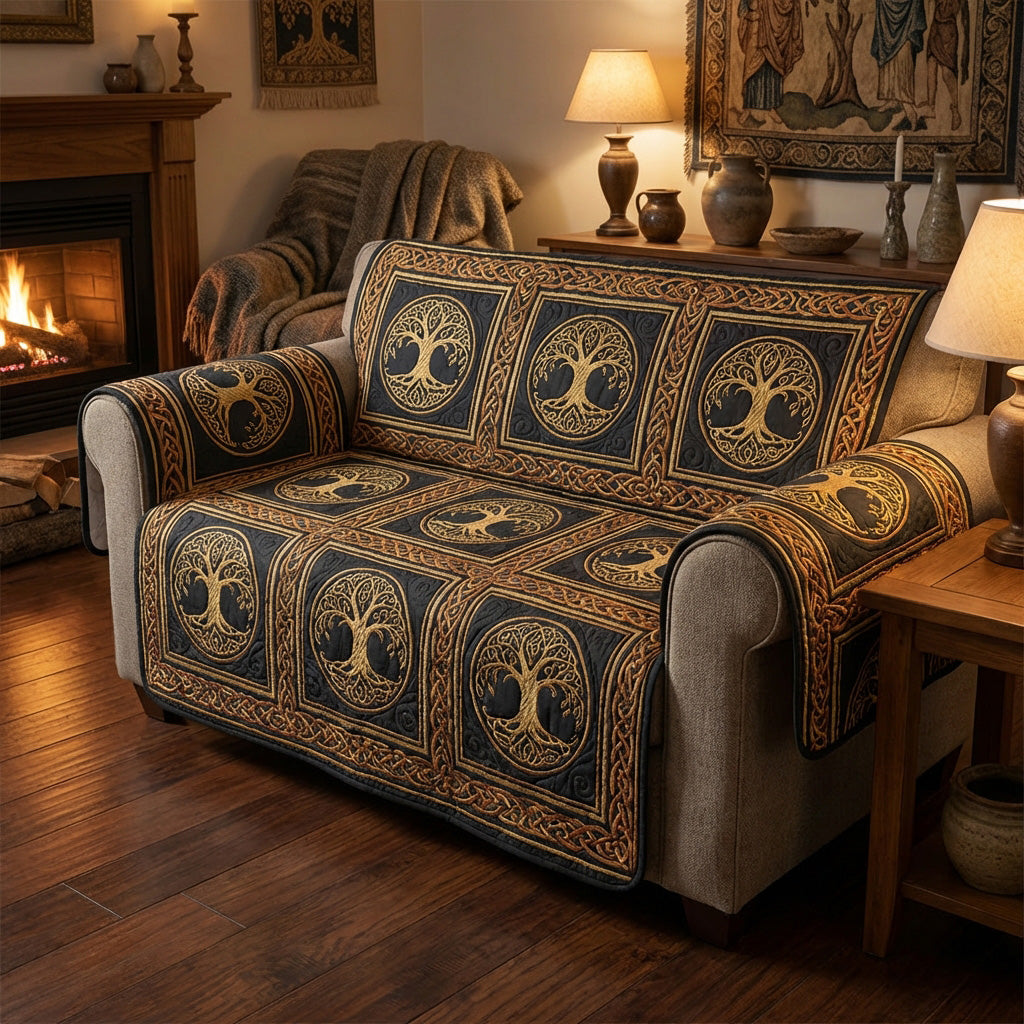 Ancient Oak Night Quilted Sofa Cover Best Couch Covers Tree Of Life Gifts For Him - Tradiviet