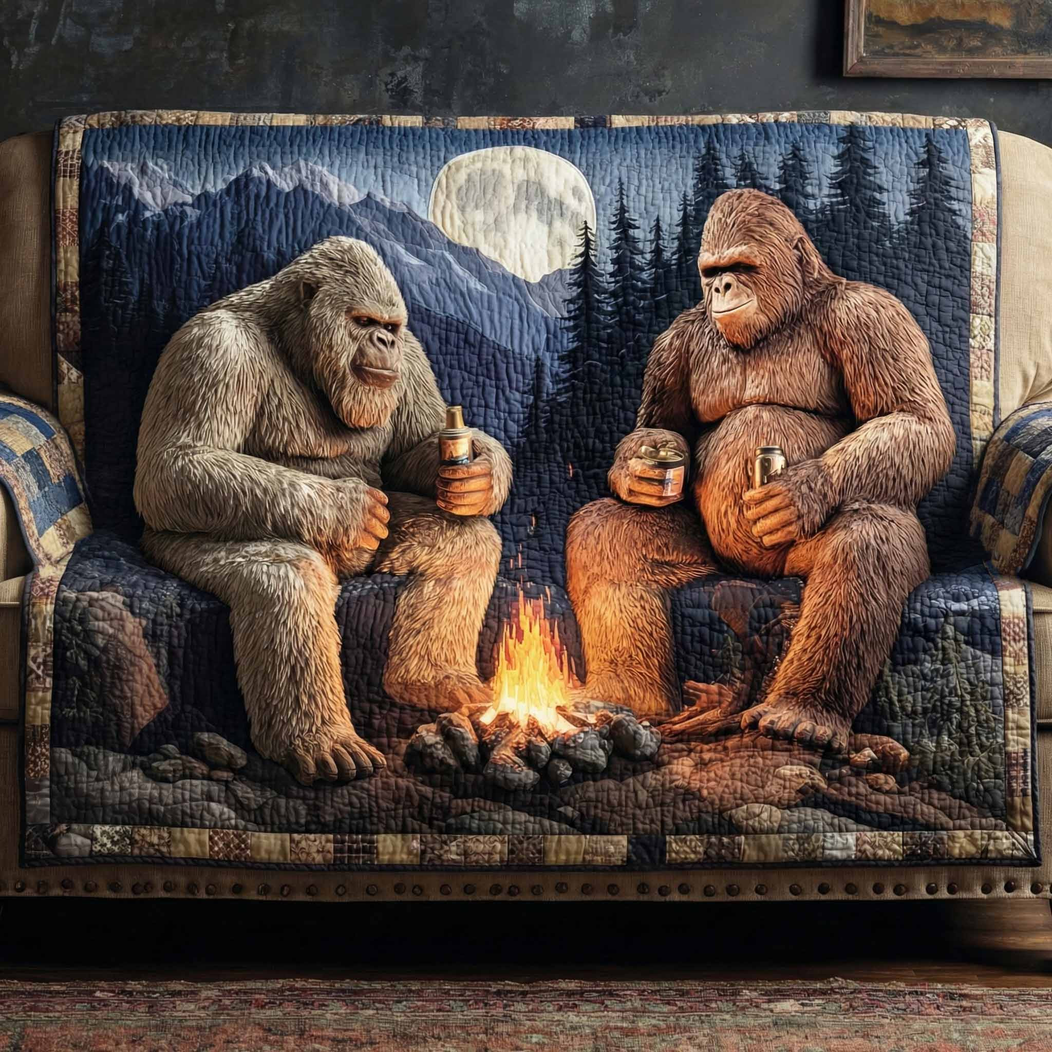 Ancient Watchers Quilted Sofa Cover Good Sofa Covers Bigfoot Gifts For Men - Tradiviet