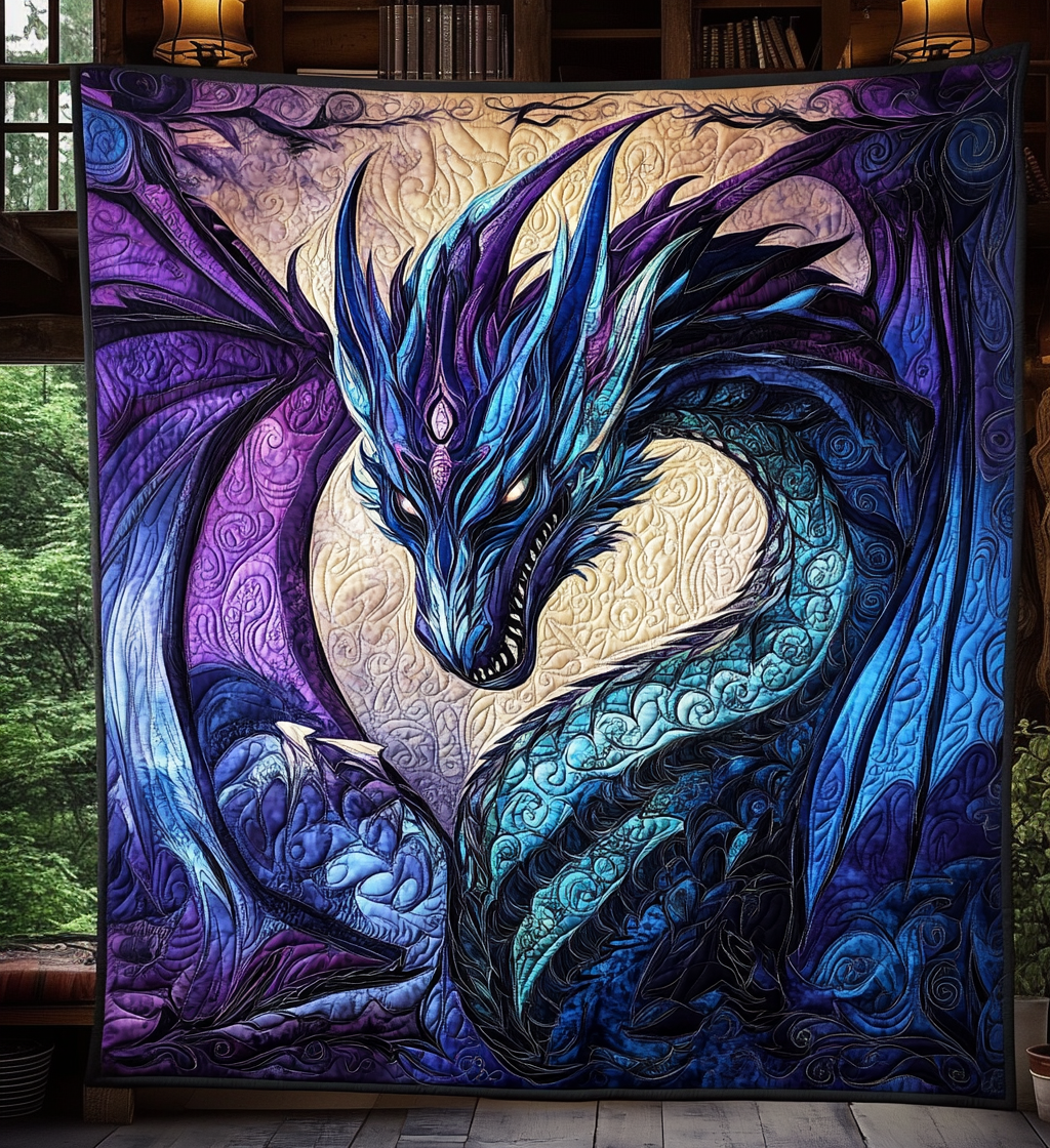 Ancient Wyrm Quilted Blanket Holiday Home Decor Gift For Parents - Tradiviet