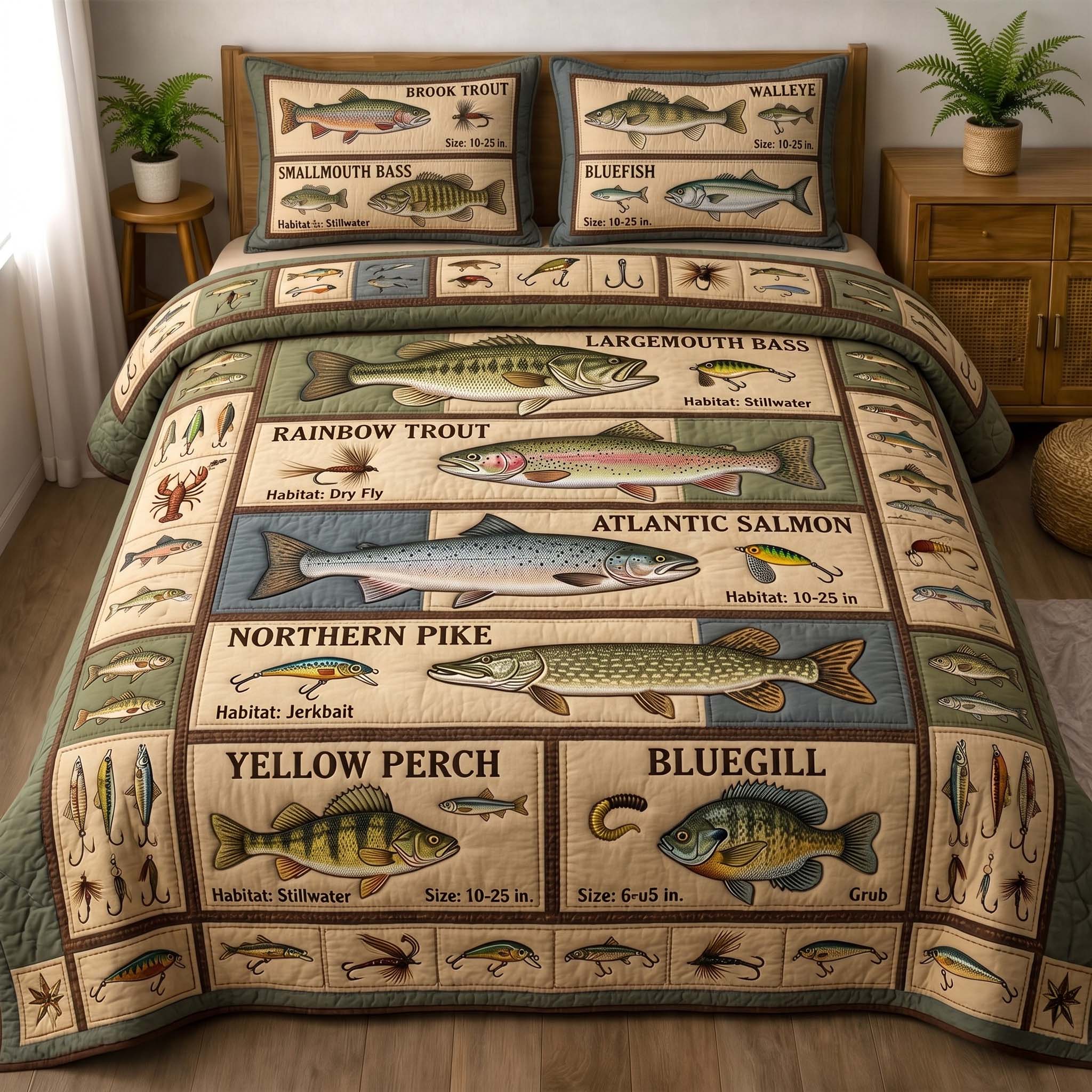 Angler Guide Quilted Bedding Set Angler Guide Stitch Gift For Angler Guide - Tradiviet