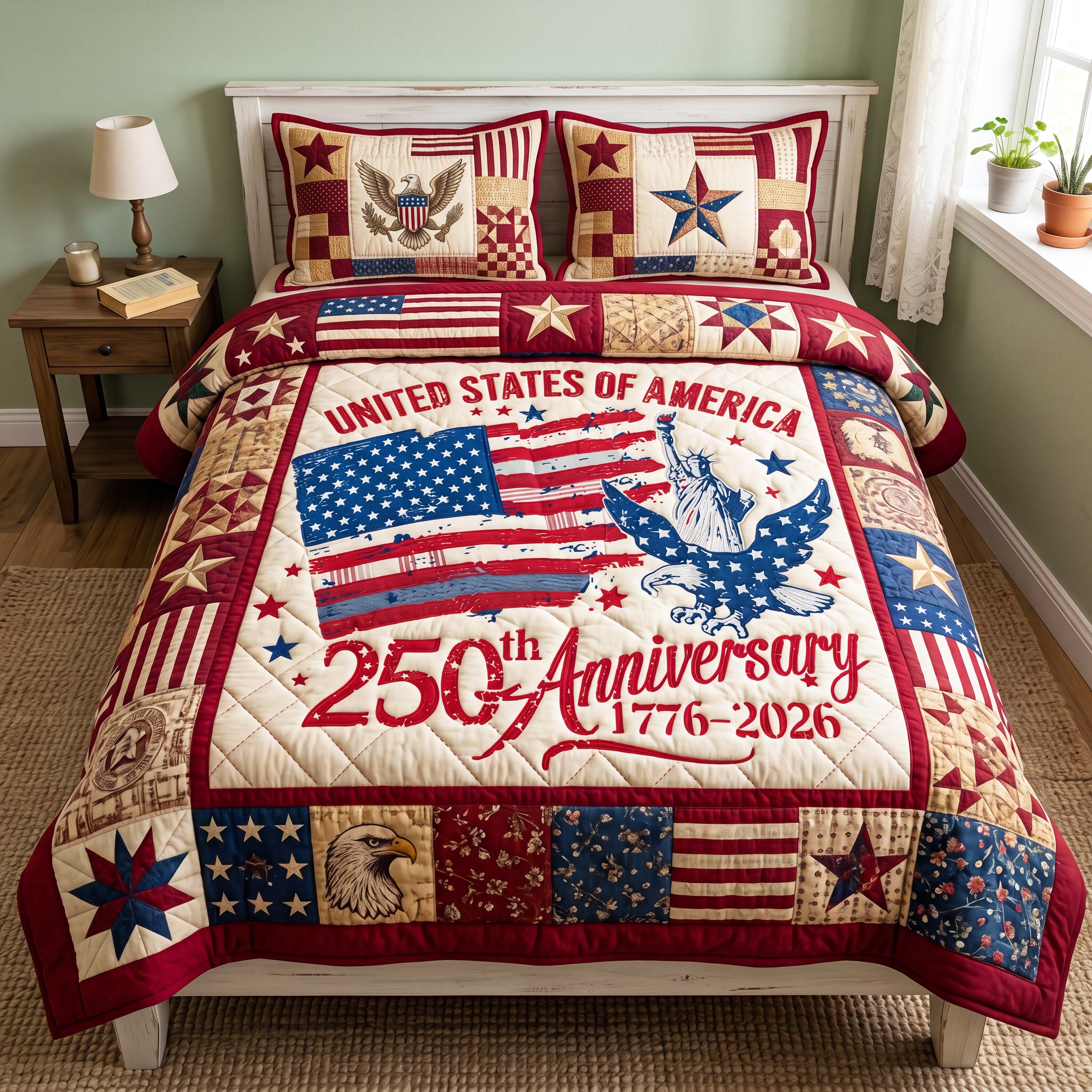 Anniversary Glory Quilted Bedding Set Anniversary Glory Forest Gift For Anniversary Glory - Tradiviet