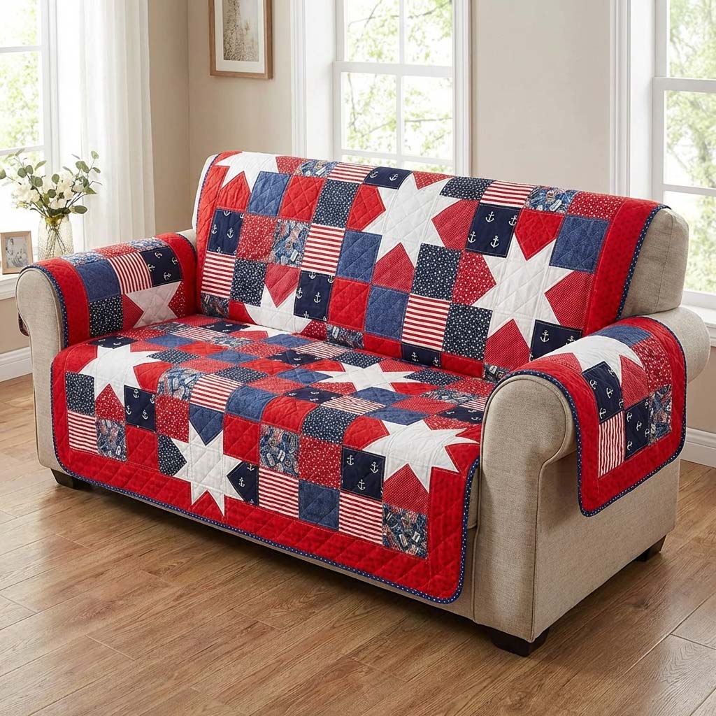 Antique Valor Quilted Sofa Cover Natural Room Decor Home Gifts For Her - Tradiviet