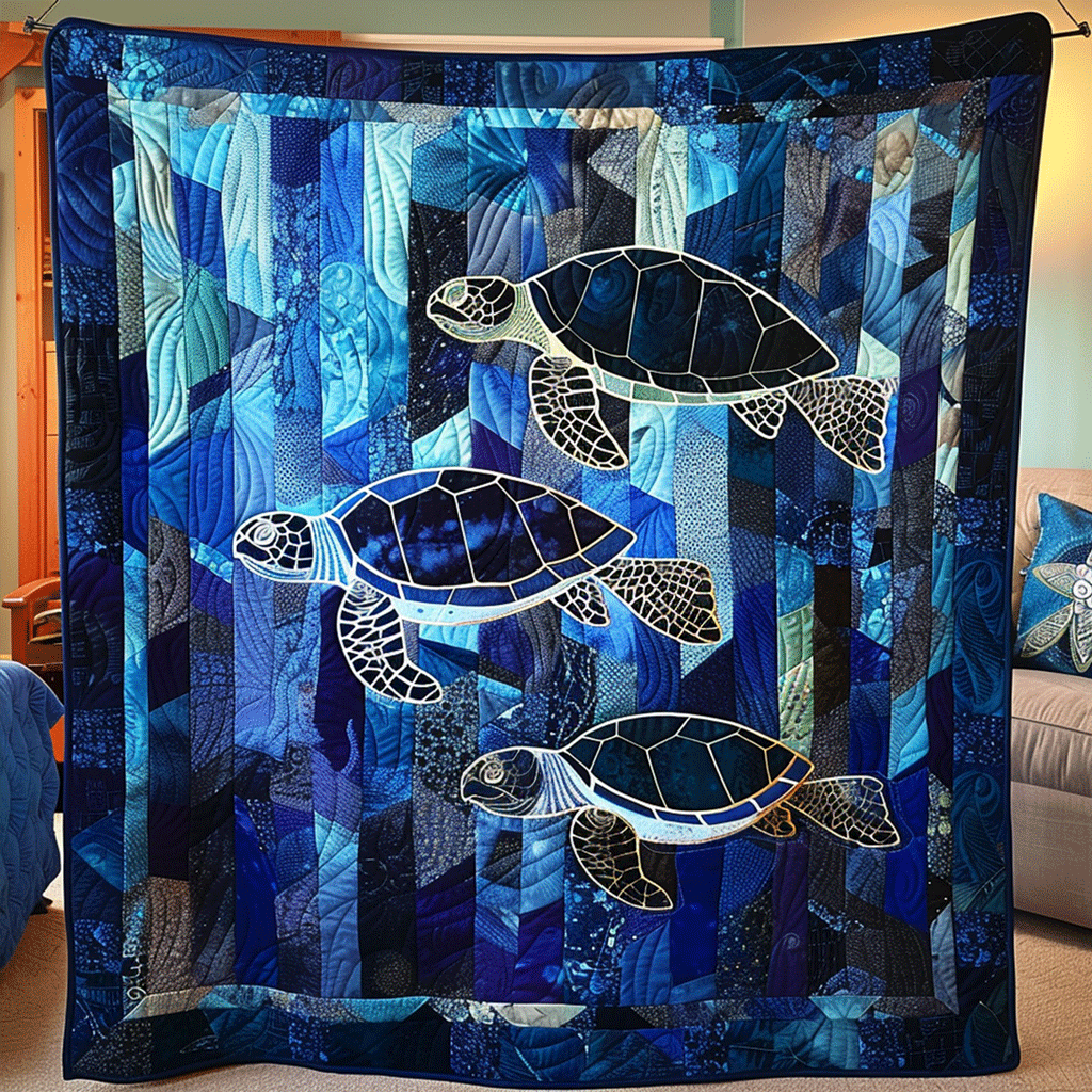 Aqua Adventure Quilted Blanket Independence Day Gift For New Home - Tradiviet