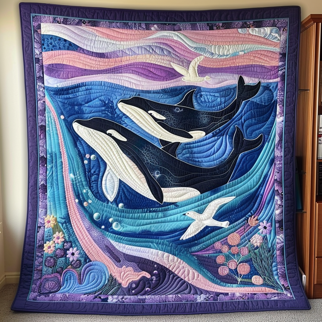 Aquamarine Dream Quilted Blanket USA 250 Years Of Freedom Gift For Cute Decor - Tradiviet