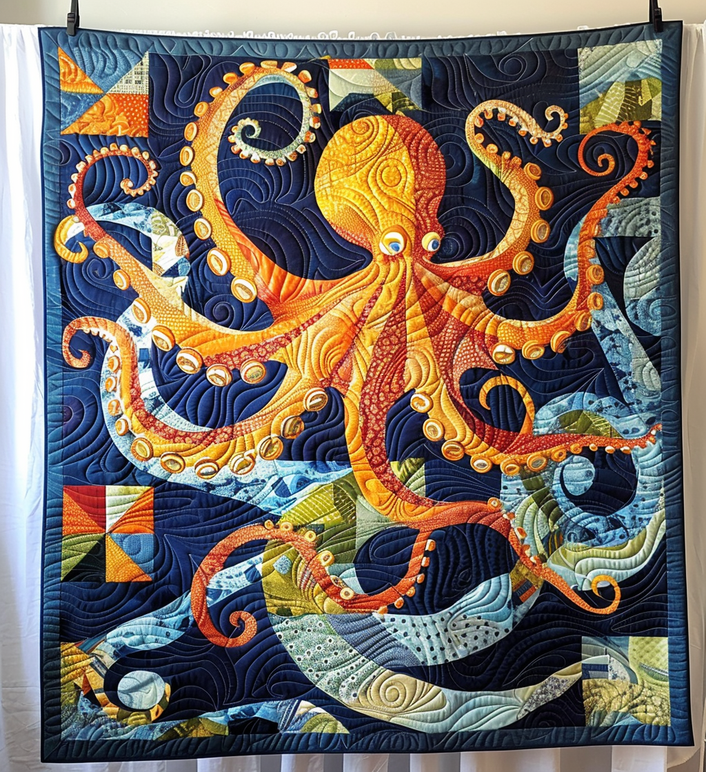 Aquatic Amaze Quilted Blanket USA 250 Years Strong Gift For Table Decor - Tradiviet
