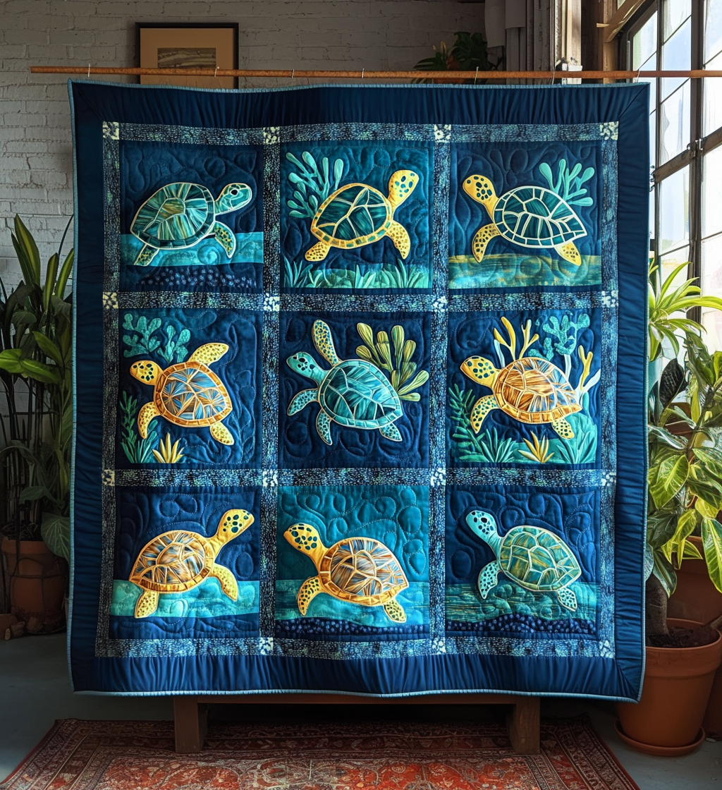 Aquatic Dream Art Quilted Blanket We The People Gift For Porch Decor - Tradiviet