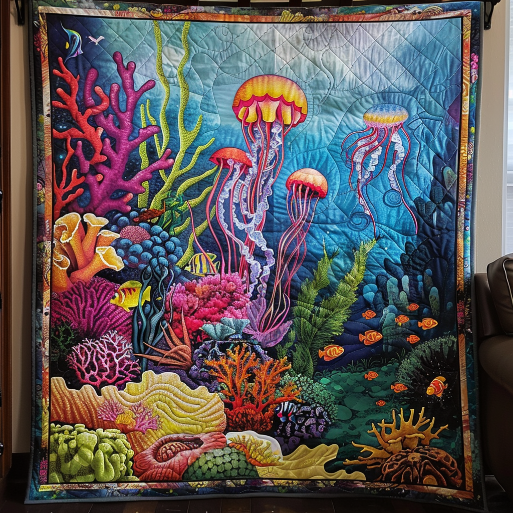 Aquatic Majesty Quilted Blanket Celebrate America's 250th Patriotic Gifts - Tradiviet