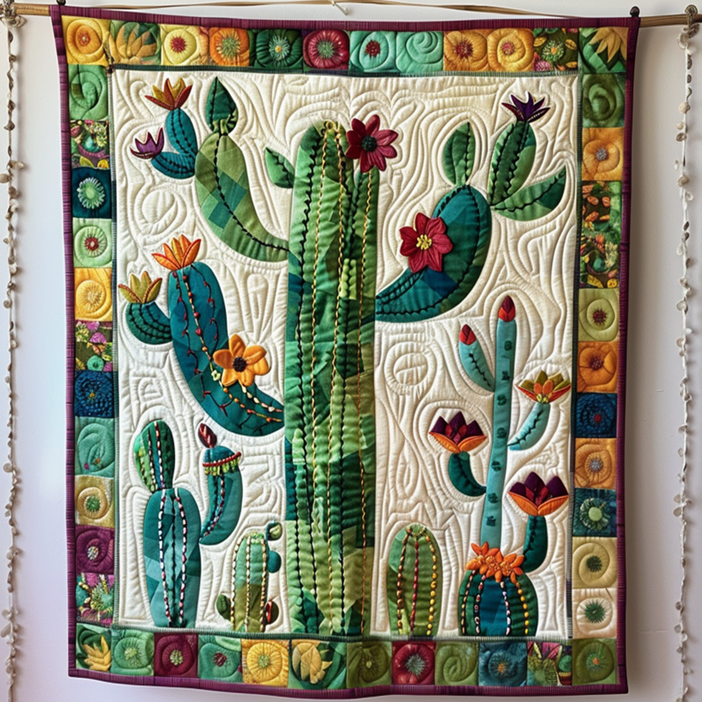 Arid Blossoms Quilted Blanket Home Decor Patriotic Gifts For Veterans - Tradiviet