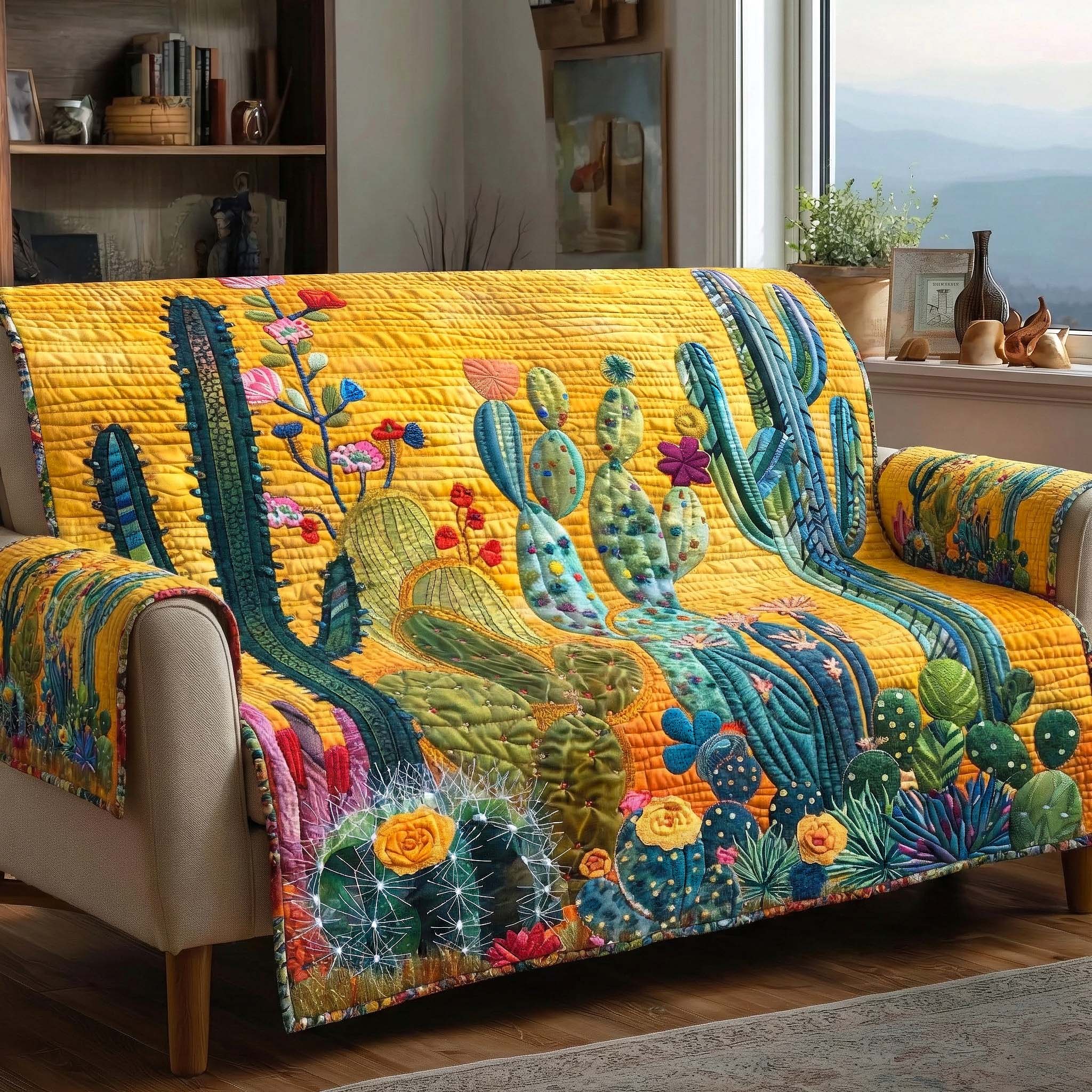 Arid Horizon Quilted Sofa Cover Southwest Home Couch Cover Best Home Decor Gifts - Tradiviet
