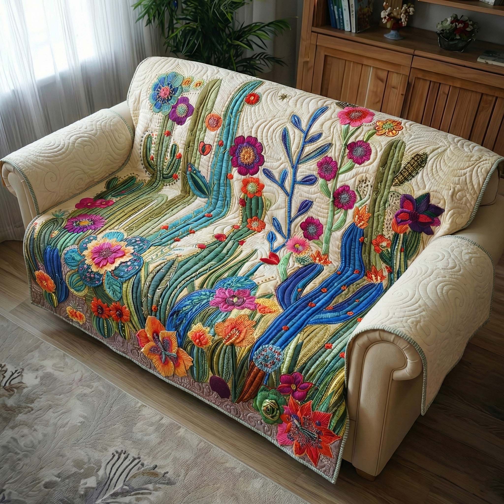 Arid Horizon Quilted Sofa Cover Southwest Home Couch Cover Presents For Deer Hunters - Tradiviet