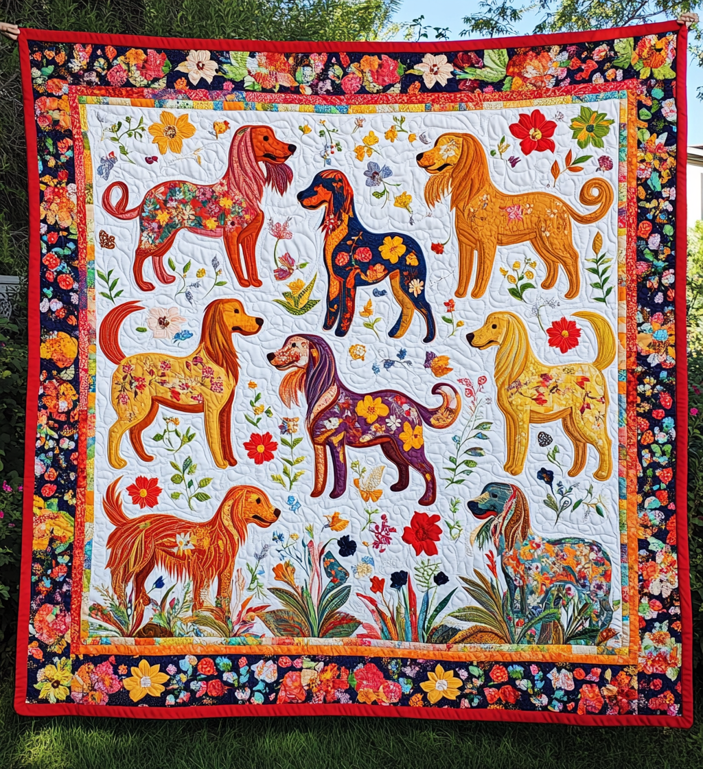 Artistic Golden Retriever Quilted Blanket Decor Ideas For Living Room Gift For Dad - Tradiviet