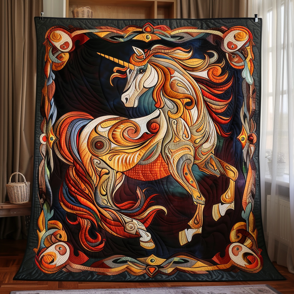 Artistic Horse-Themed Quilted Blanket Room Ideas Gift For Grandma - Tradiviet