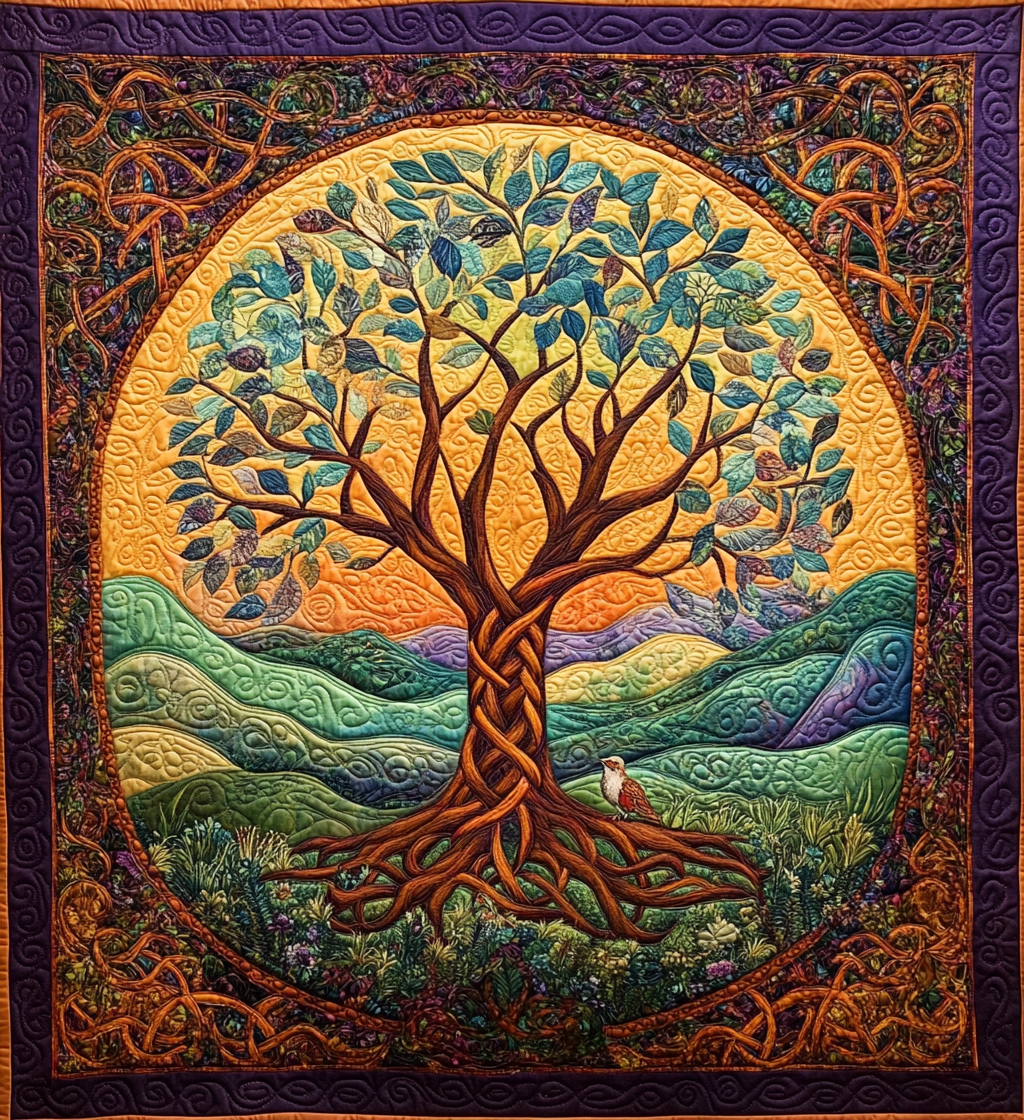 Astral Roots Quilted Blanket Holiday Room Decor Gift For Family - Tradiviet
