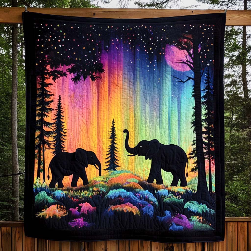 Aurora Elephants Quilted Blanket Room Decor Gift For Her - Tradiviet