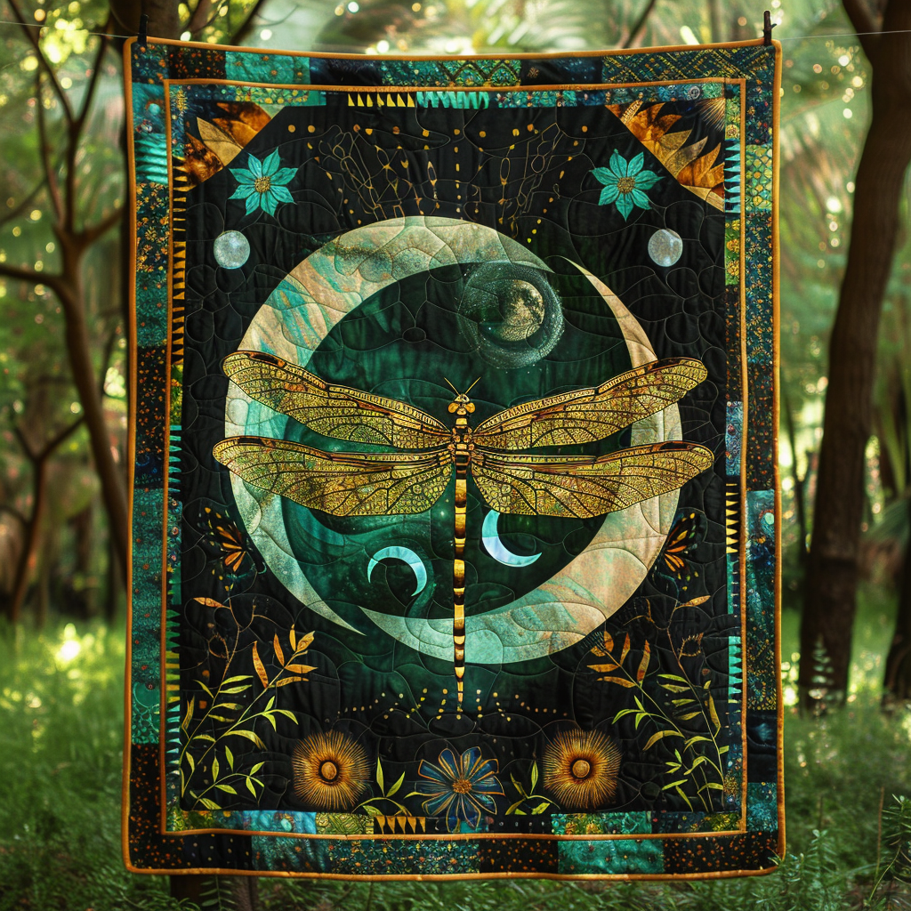 Aurora Spark Dragonfly Quilted Blanket 1776 2026 Merch Gift For Boys - Tradiviet