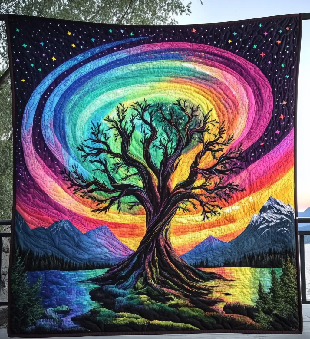 Aurora Tree Of Dreams Quilted Blanket 250 Years Of America Gift For Women - Tradiviet