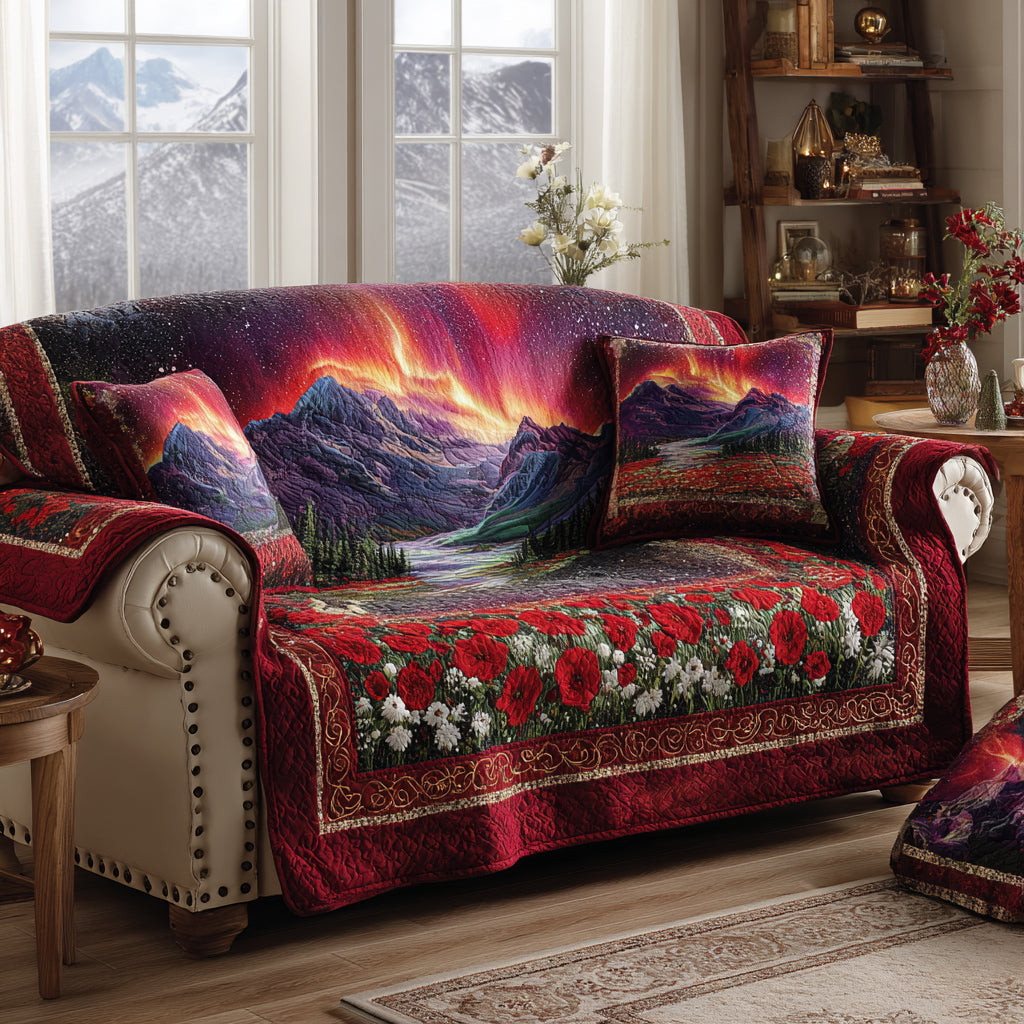 Aurora Velvet Sky Quilted Sofa Cover Nice Sofa Covers Gifts For Mother In Law - Tradiviet