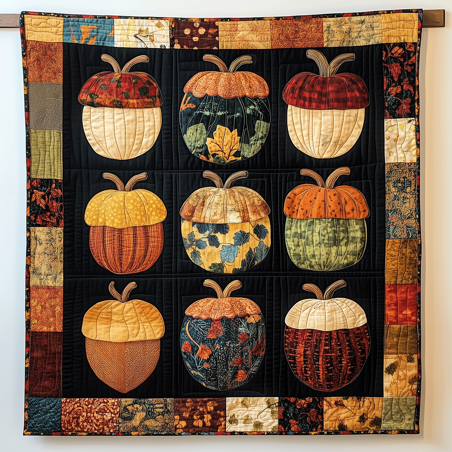 Autumn Acorn Quilted Blanket 4Th Of July Clothes Gift For Decor Home - Tradiviet