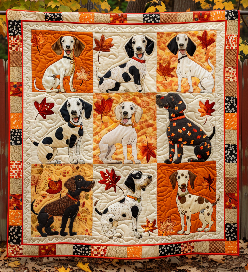 Autumn Dalmatian Quilted Blanket America Patriotic Gift For Family Decor - Tradiviet