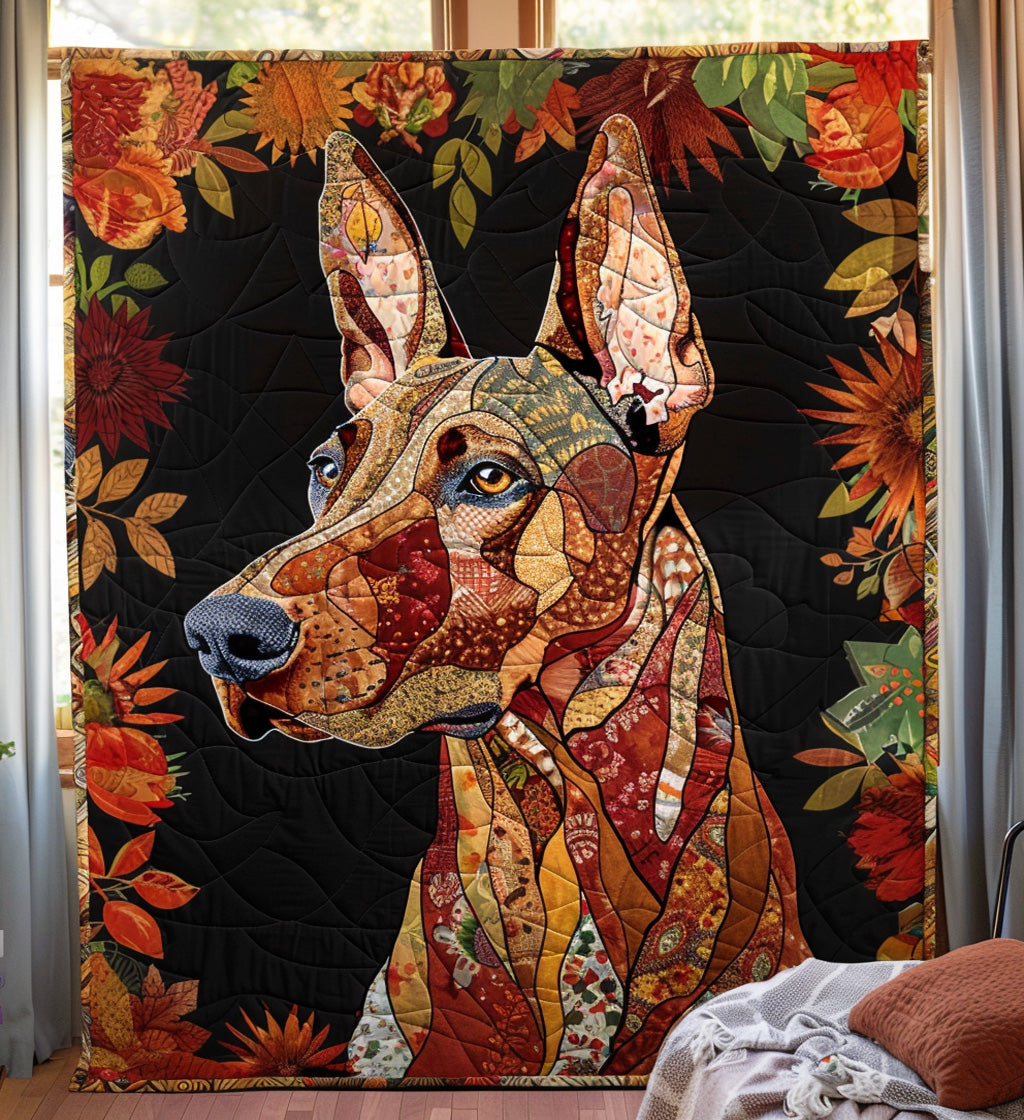 Autumn Doberman Bliss Quilted Blanket USA 250 Years Of Defending Liberty Gift For Aesthetic - Tradiviet